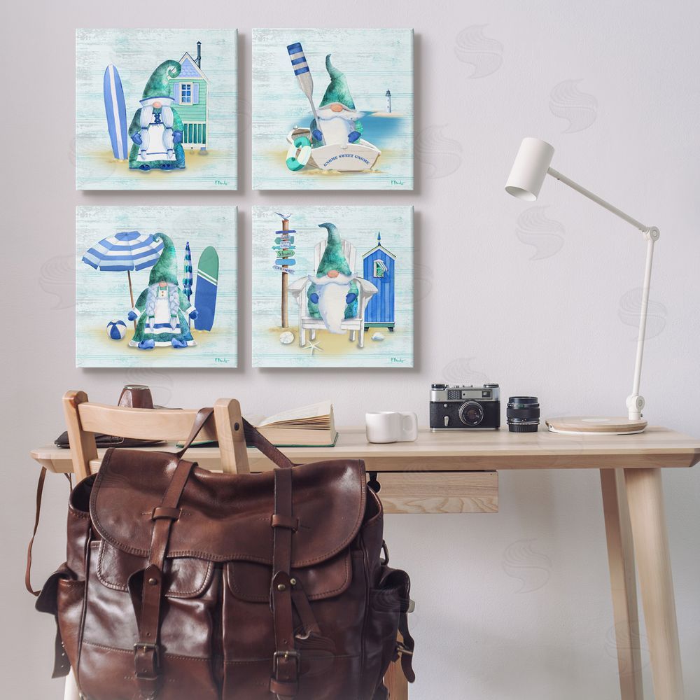 Paul Brent Coastal Gnomes Nautical Life Canvas Wall Art Print in Room