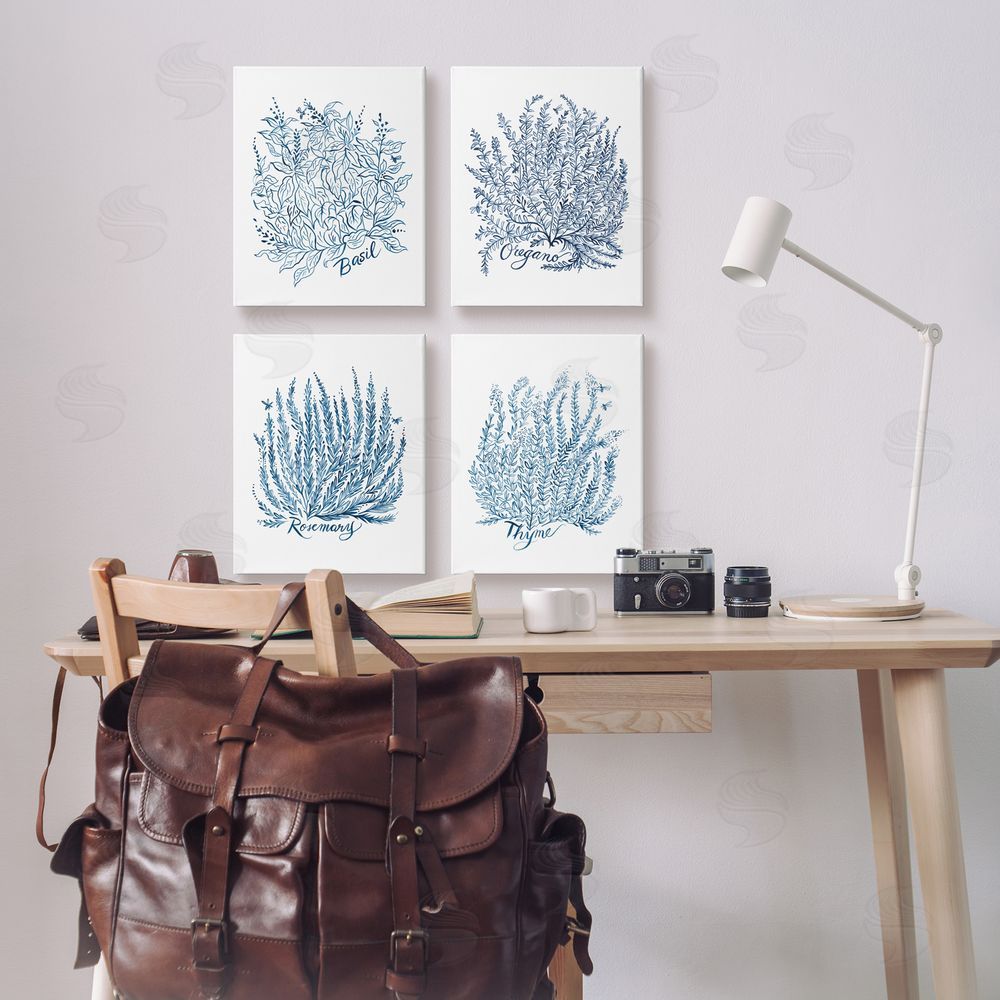 Laura Marr Mixed Herbs Botanical Plants Canvas Wall Art Print in Room