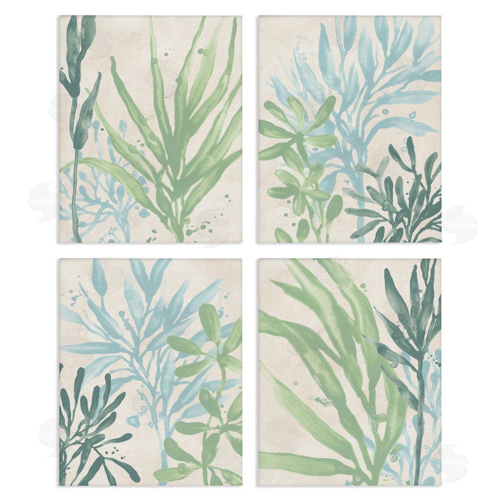June Erica Vess Layered Plants Botanical Leaves Canvas Wall Art Print