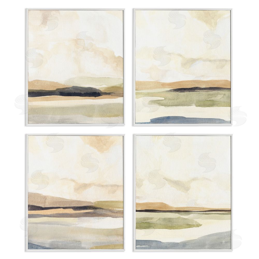 Annie Warren Sunlit Scenery Horizon Landscapes White Framed Giclee Wall Art Print