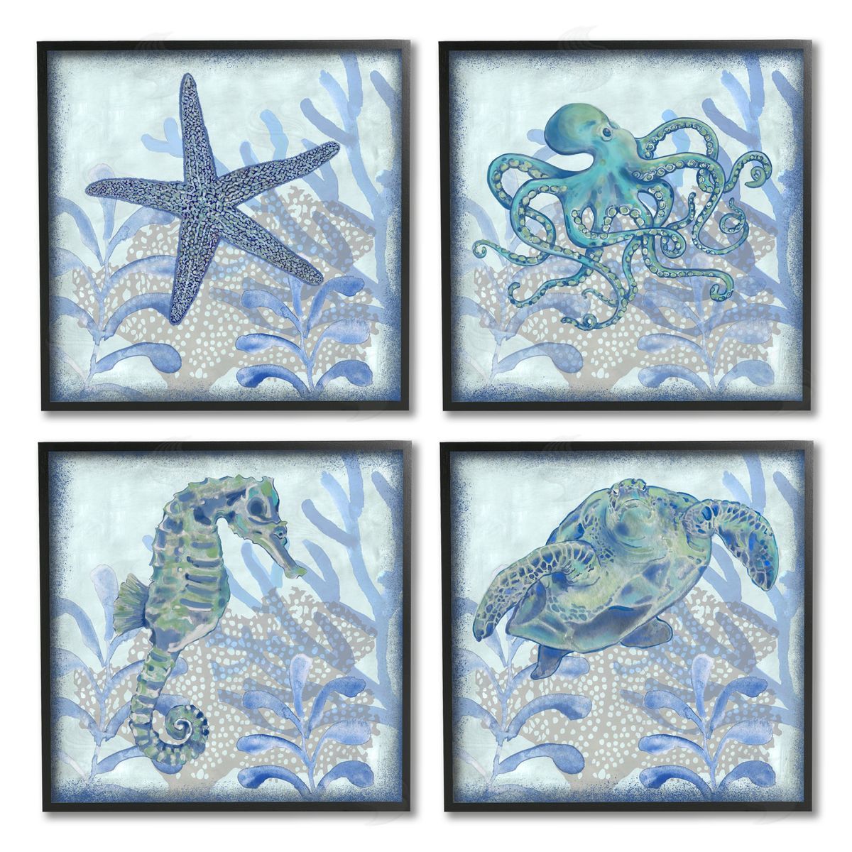 Erica Christopher Maritime Underwater Sea Life Reef Black Framed Giclee Wall Art Print