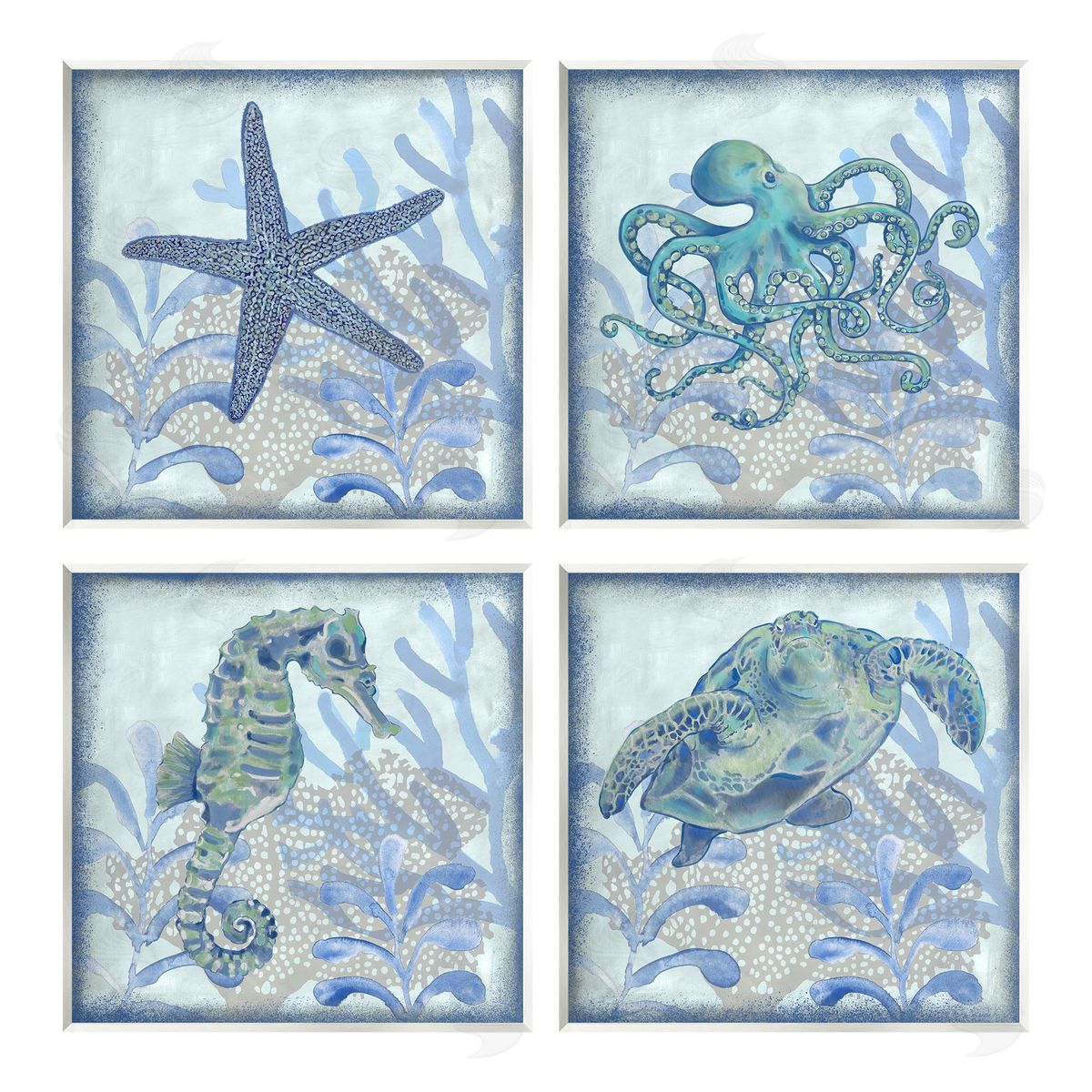 Erica Christopher Maritime Underwater Sea Life Reef Wooden Wall Plaque Art Print