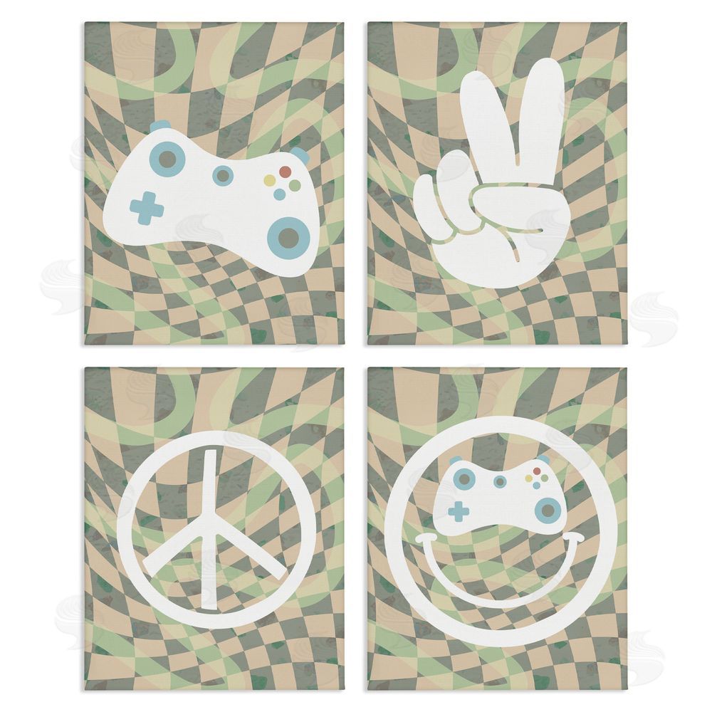 Stupell Studio Retro Video Gaming Symbols Canvas Wall Art Print