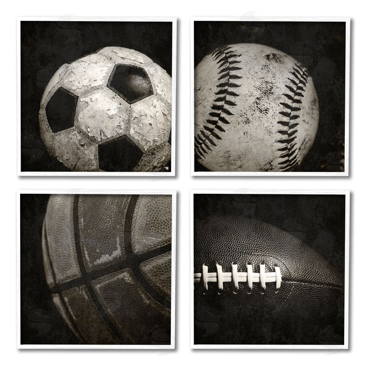 Kim Allen Sports Balls Photography White Framed Giclee Wall Art Print