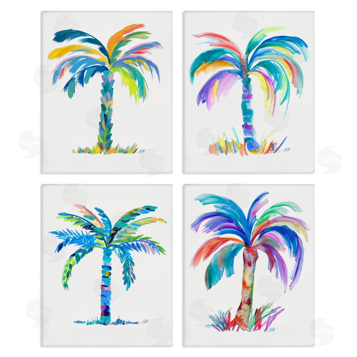 Bold Blue Palms Canvas Wall Art, Home Decor by Julie DeRice