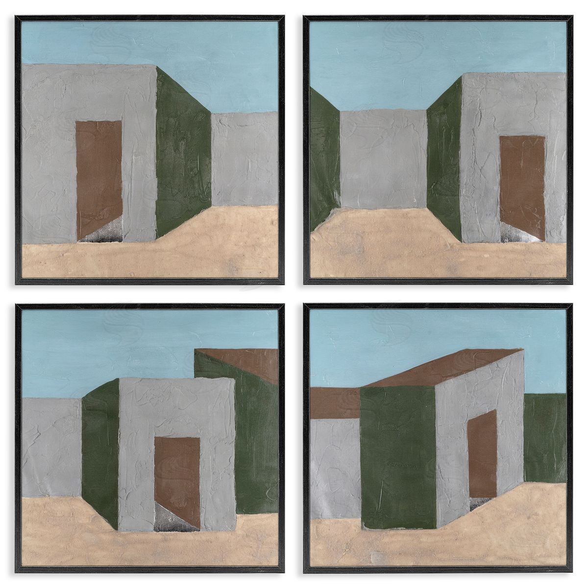 Michael Willett Desert Modular Houses Black Framed Giclee Wall Art Print