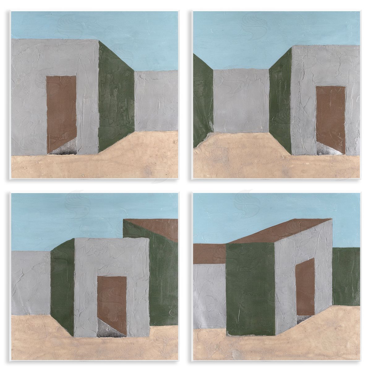 Michael Willett Desert Modular Houses Wooden Wall Plaque Art Print