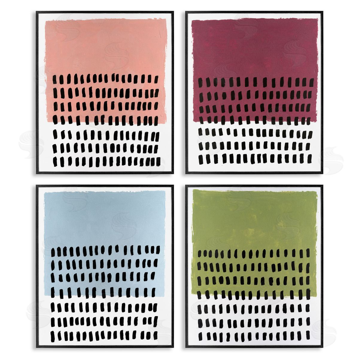 Dotted Neutral Abstracts Black Frame Print Wall Art, Home Decor by Michael Willett