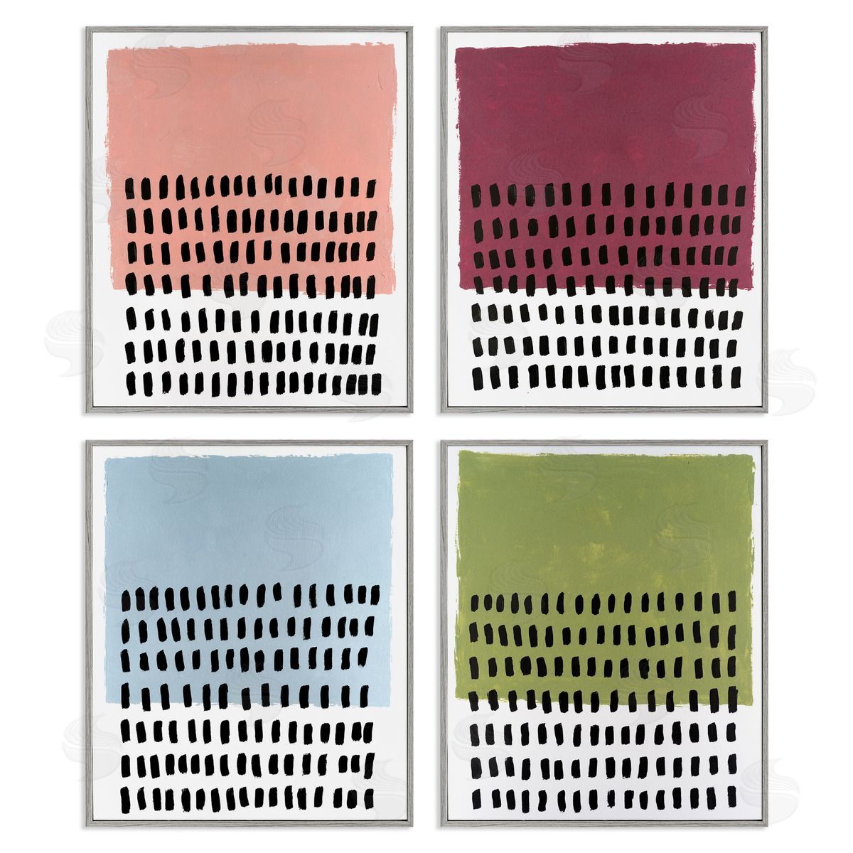 Dotted Neutral Abstracts Grey Frame Print Wall Art, Home Decor by Michael Willett