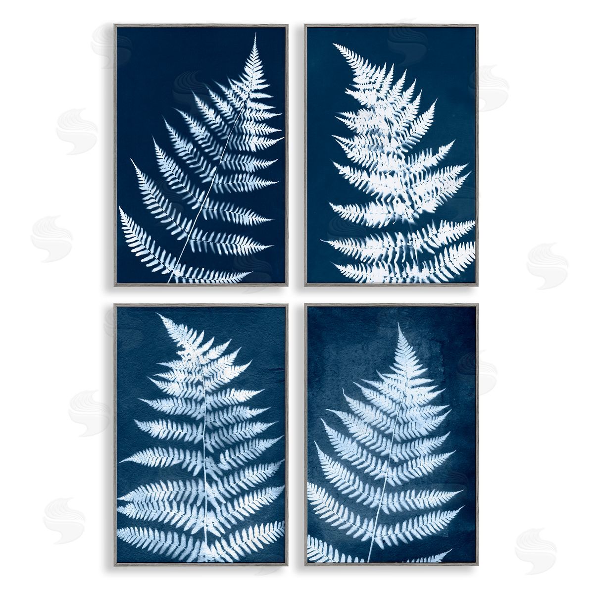 Modern Fern Impressions Grey Frame Print Wall Art, Home Decor by Jason Johnson