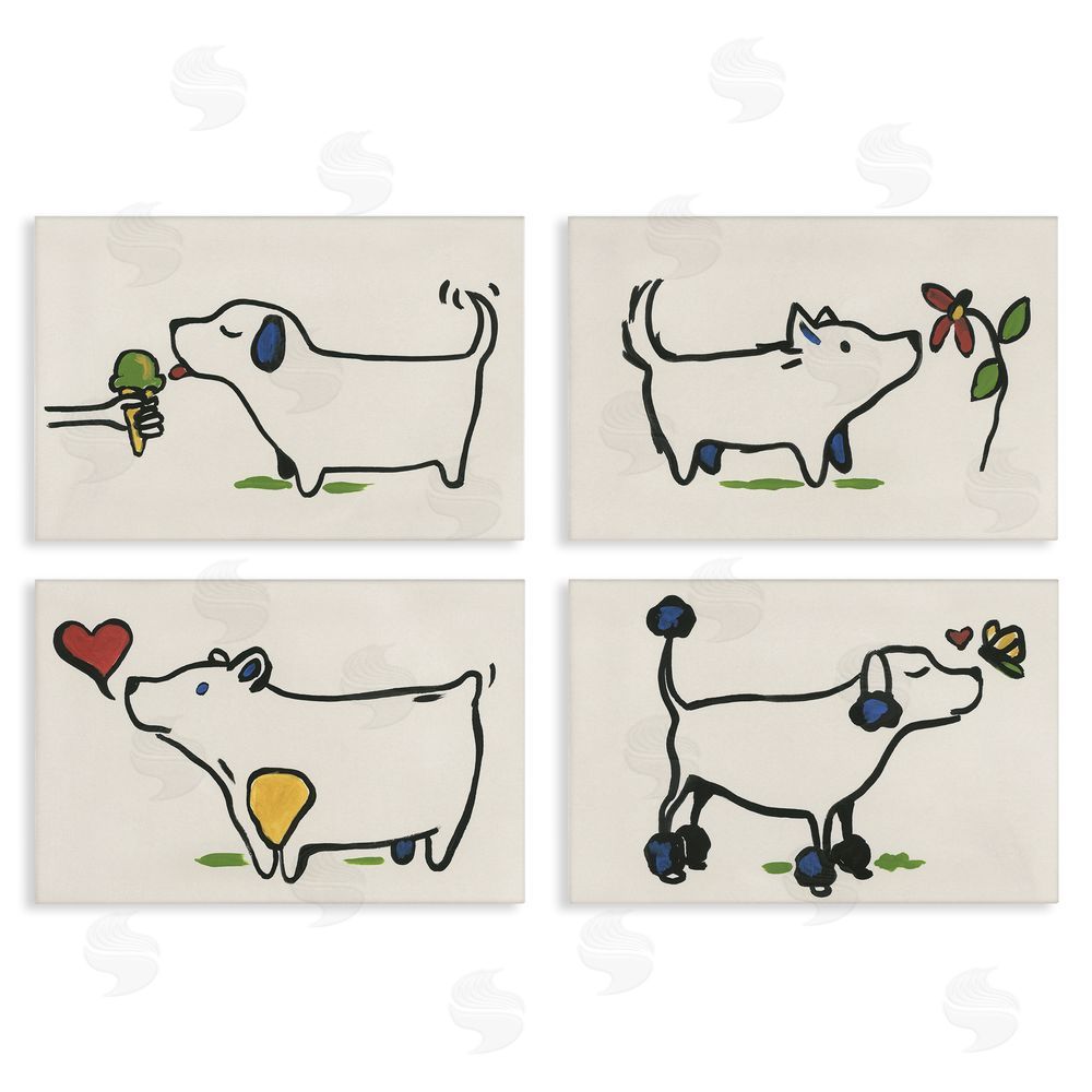 June Erica Vess Happy Doodle Animals Canvas Wall Art Print