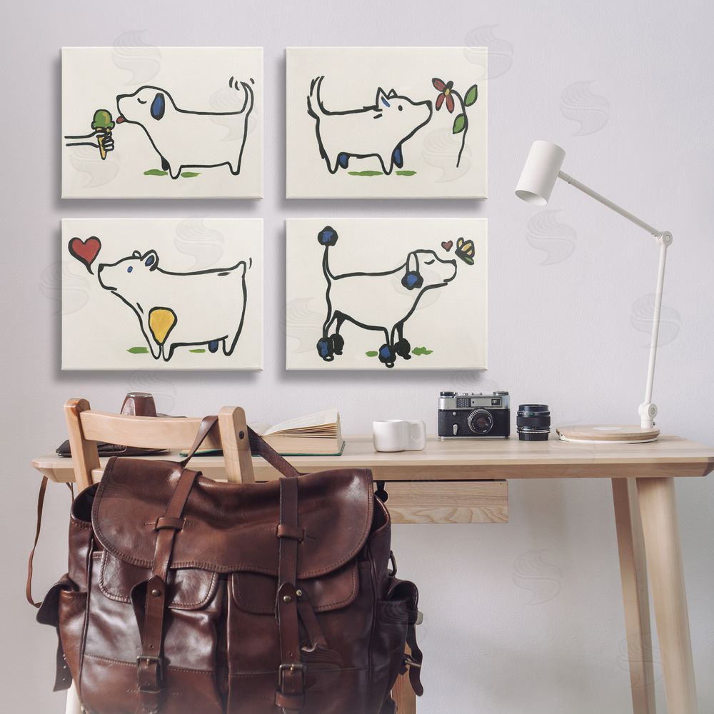 June Erica Vess Happy Doodle Animals Canvas Wall Art Print in Room