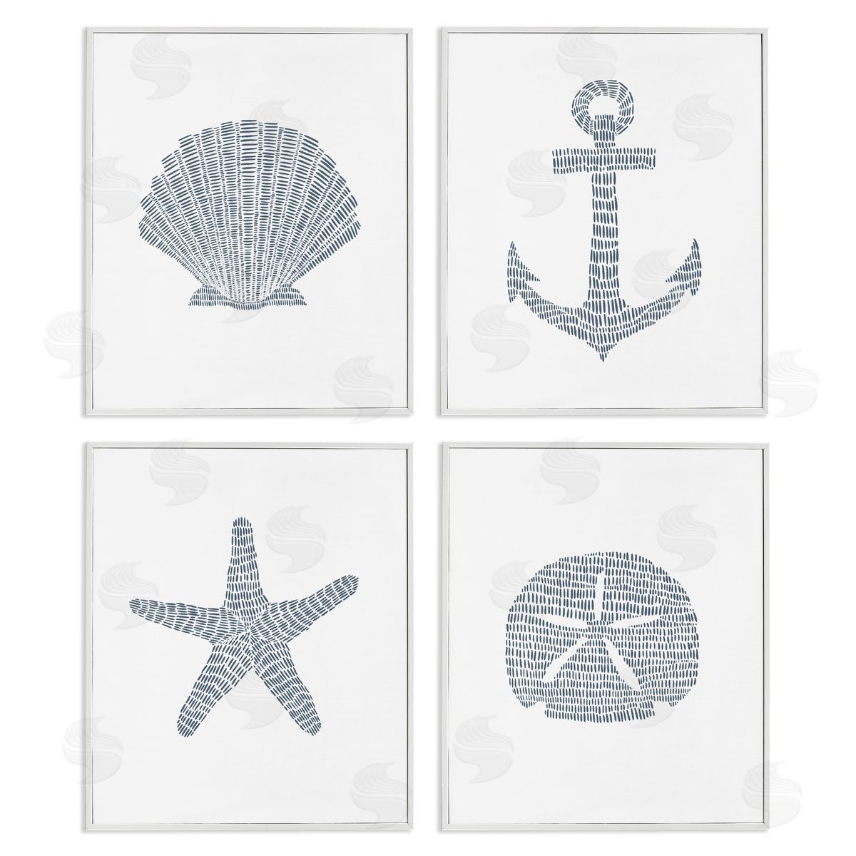 Minimal Shells & Anchor White Frame Print Wall Art, Home Decor by Jetty Home, LLC