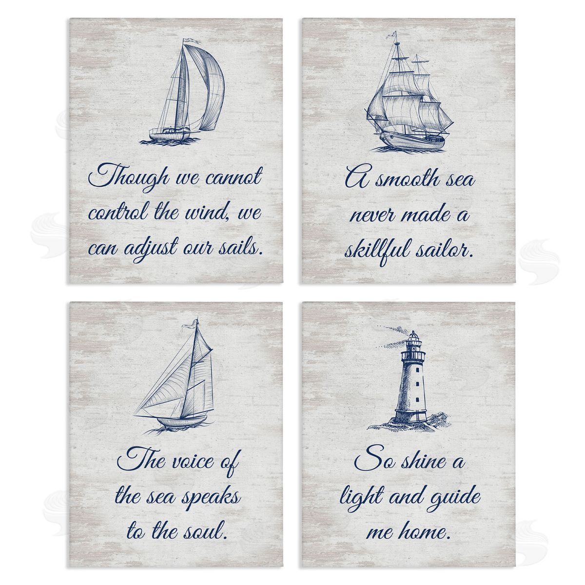 Timeless Nautical Phrases Canvas Wall Art, Home Decor by Lettered and Lined
