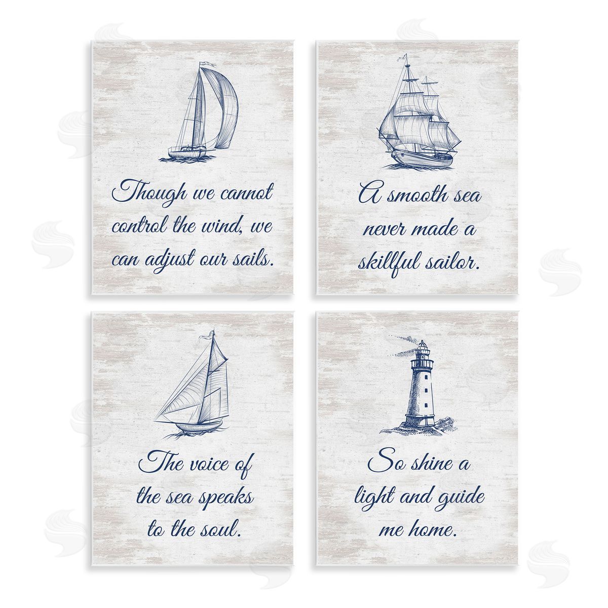 Timeless Nautical Phrases Wood Plaque Wall Art, Home Decor by Lettered and Lined