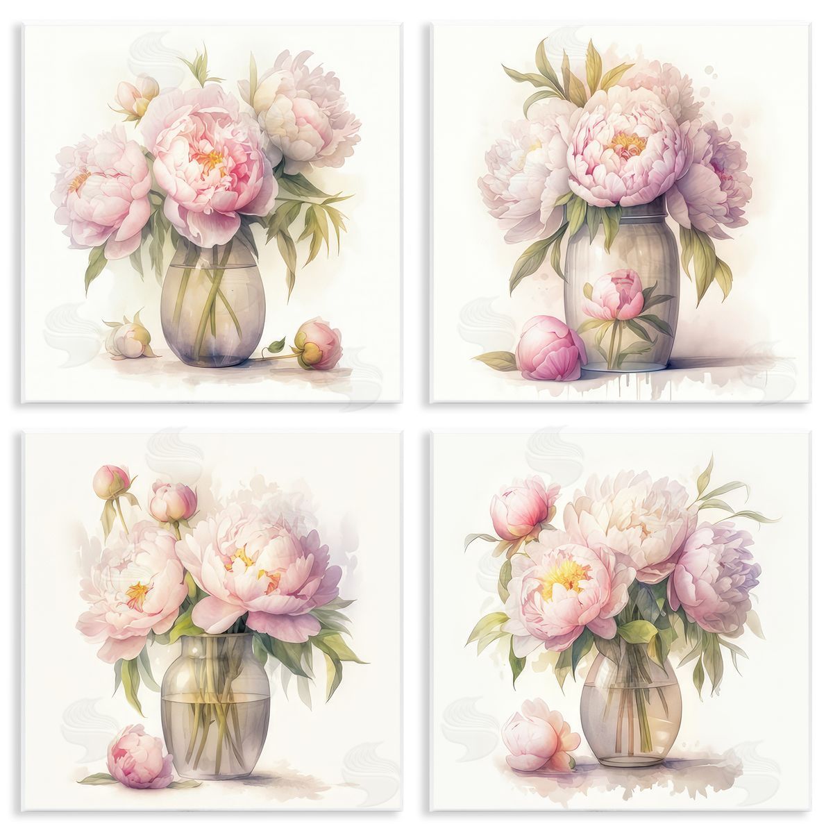 LSR Design Studio Pretty Pink Peonies Wooden Wall Plaque Art Print