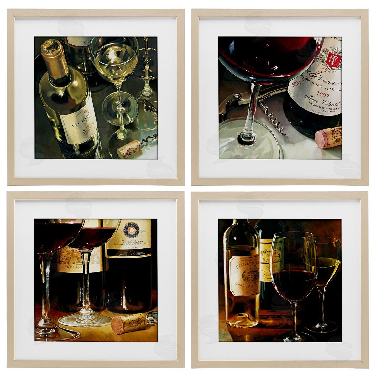 Stefano Ferreri Elegant Wine Still Lifes Canvas Wall Art Print
