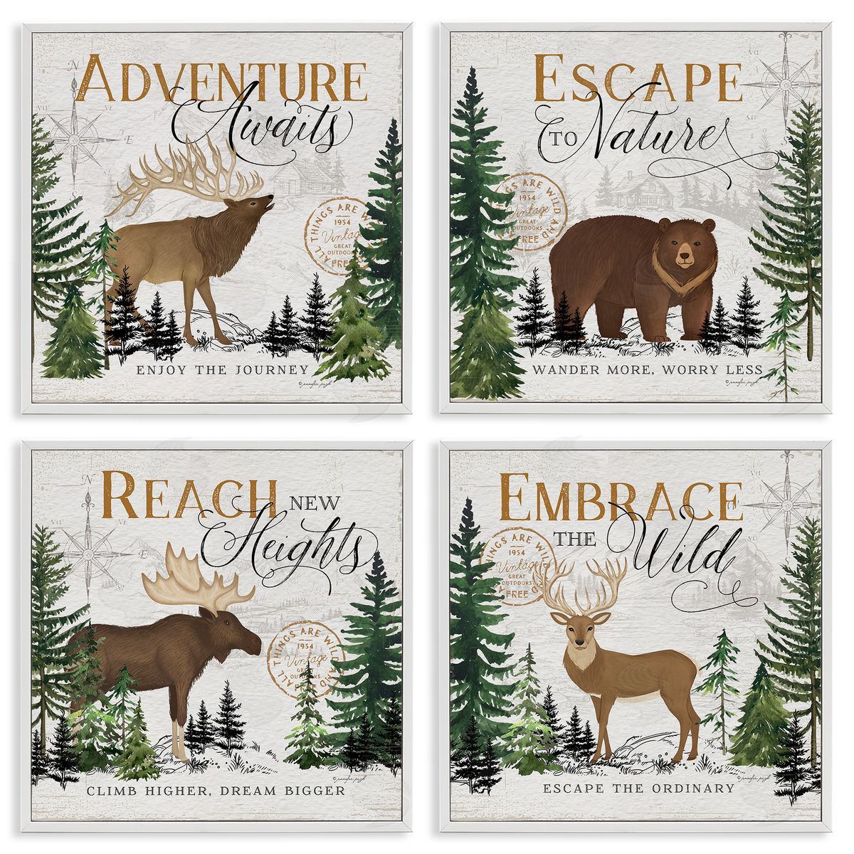 Jennifer Pugh Ivory Pines Adventure Sayings Canvas Wall Art Print