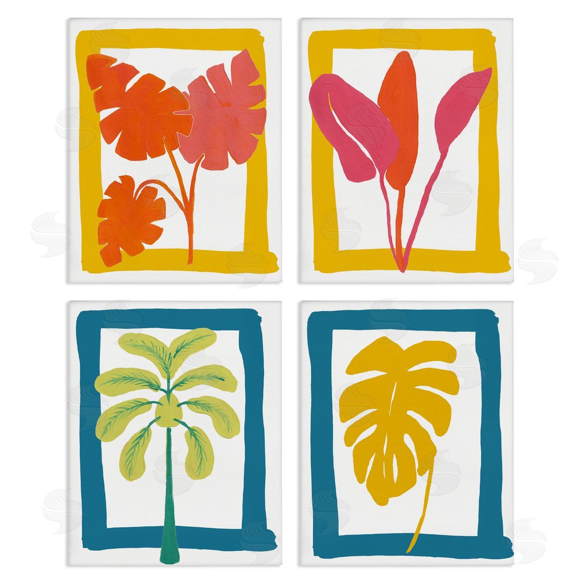 Bronwyn Baker Warm Oasis Leaves Canvas Wall Art Print