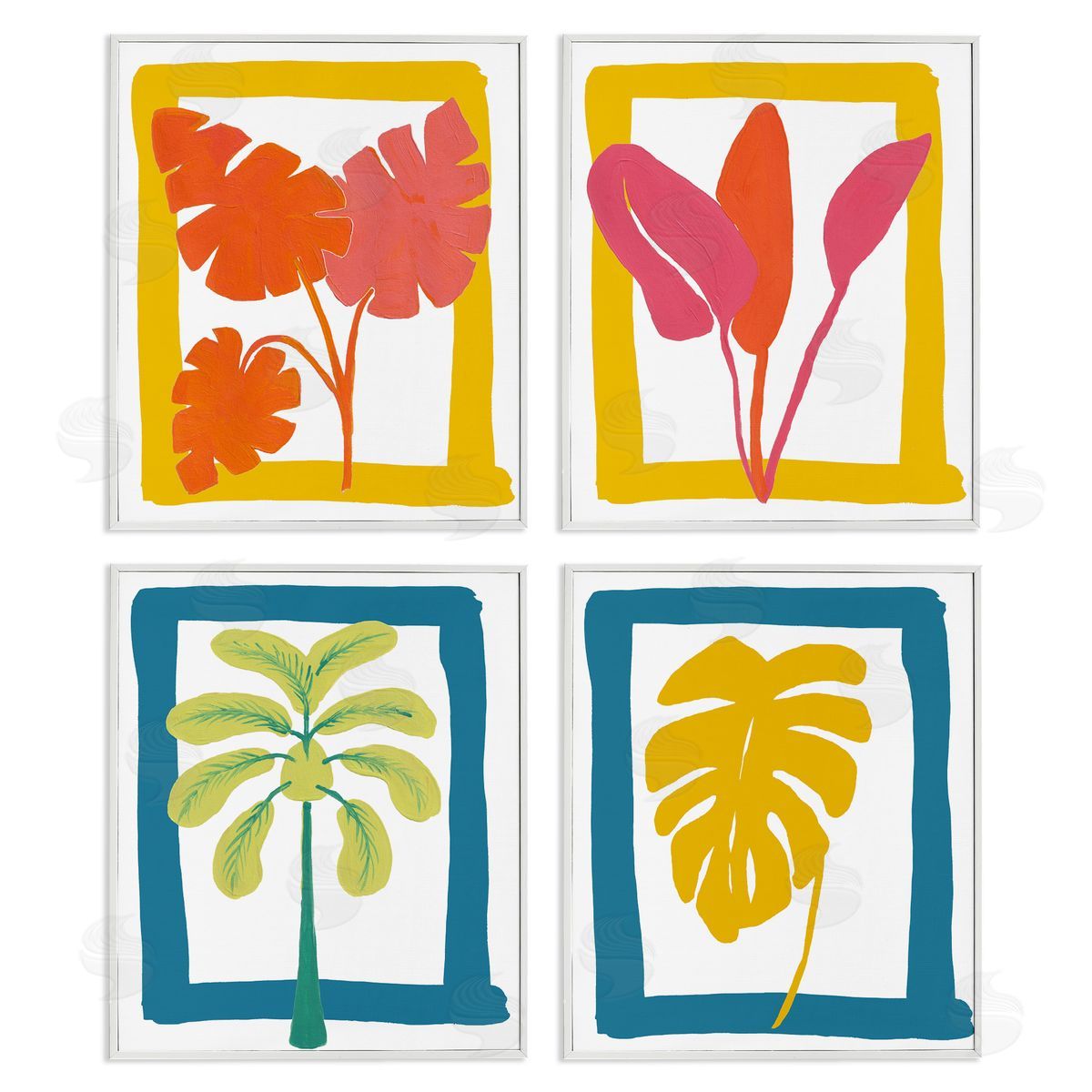 Bronwyn Baker Warm Oasis Leaves Canvas Wall Art Print