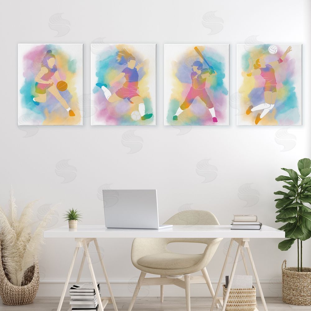 Marcus Prime Colorful Women's Sports Printed Wall Art Set in Room