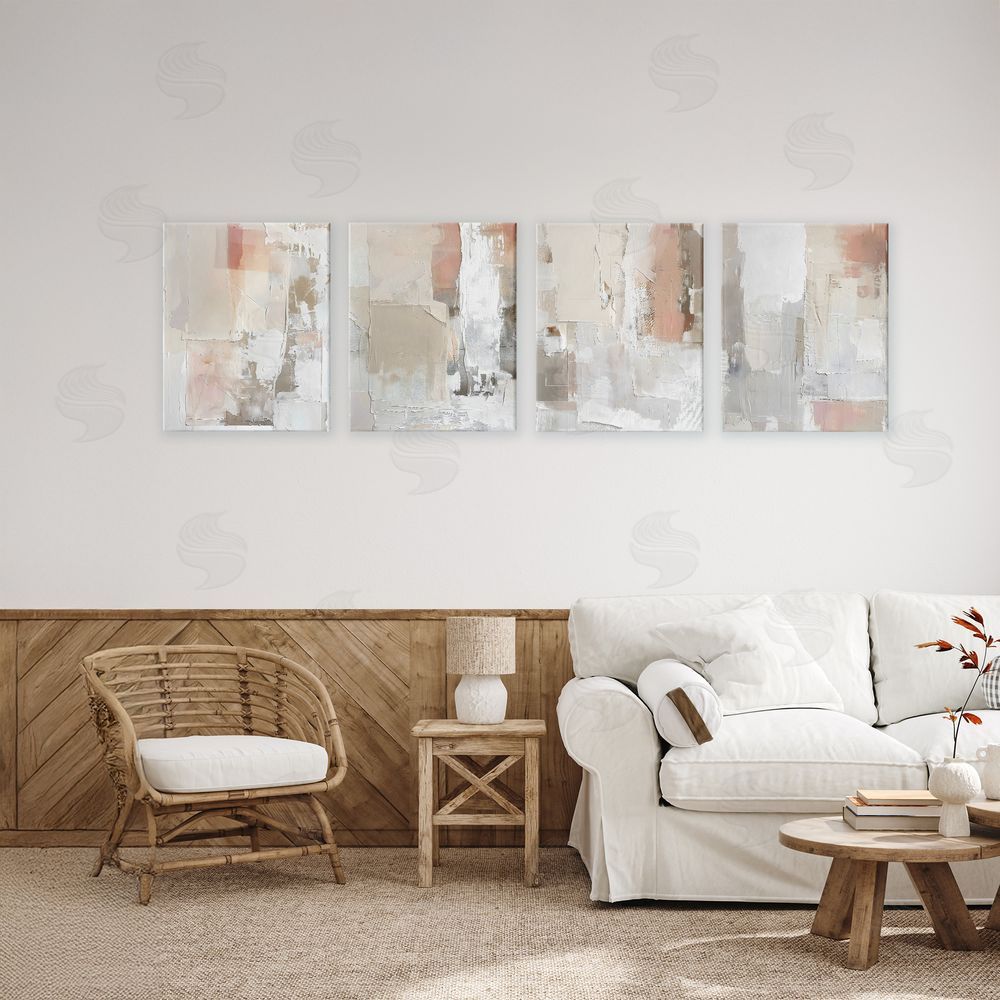 Riley B Layered Blush Abstracts Canvas Art on Wall