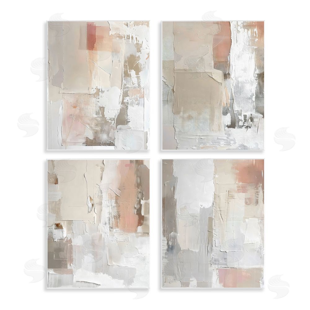 Riley B Layered Blush Abstracts Wall Plaque Art Print