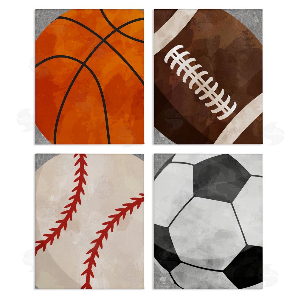 Christine Simpson Art Team Sports Bouncing Fun Canvas Wall Art Print