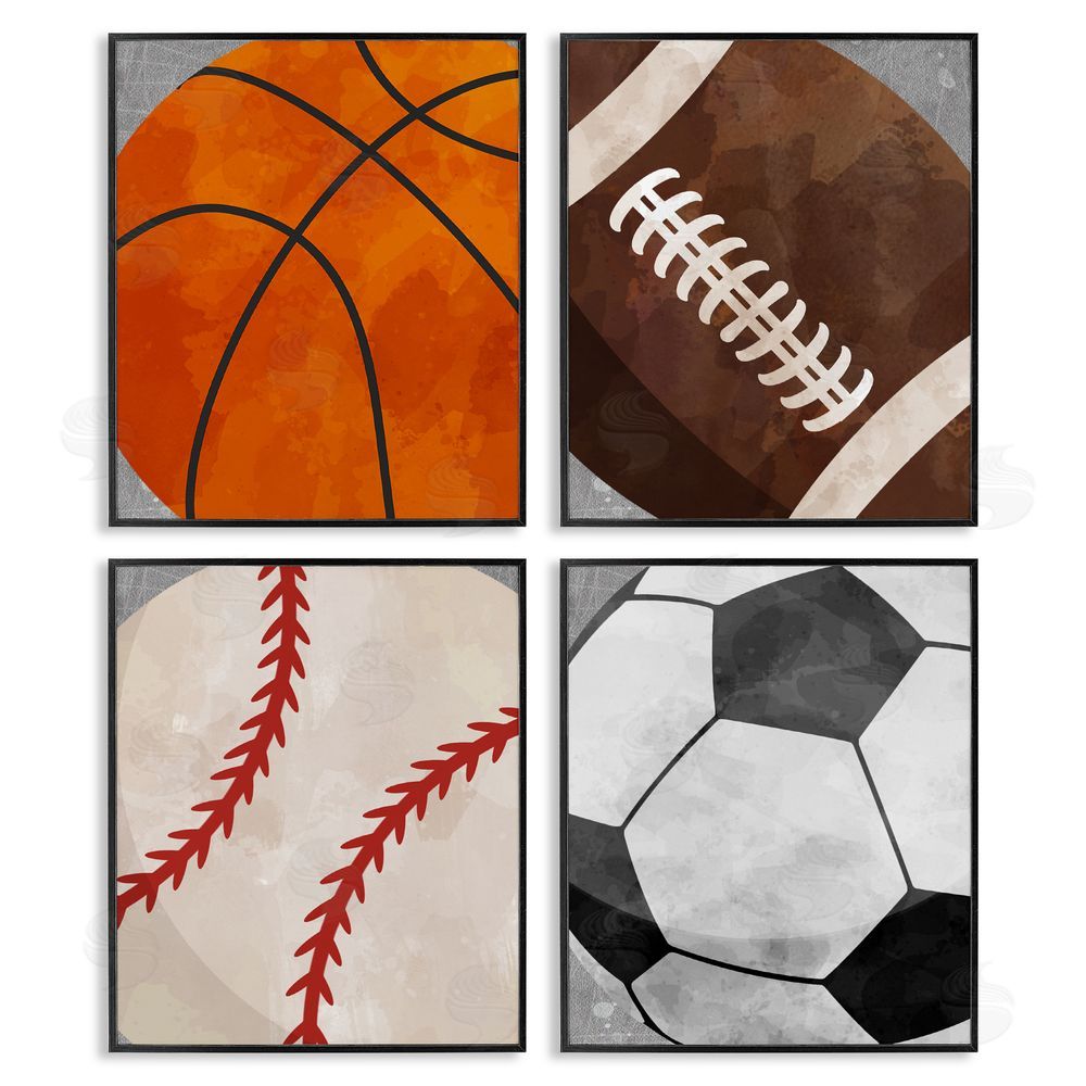 Christine Simpson Art Team Sports Bouncing Fun Black Framed Giclee Wall Art Print