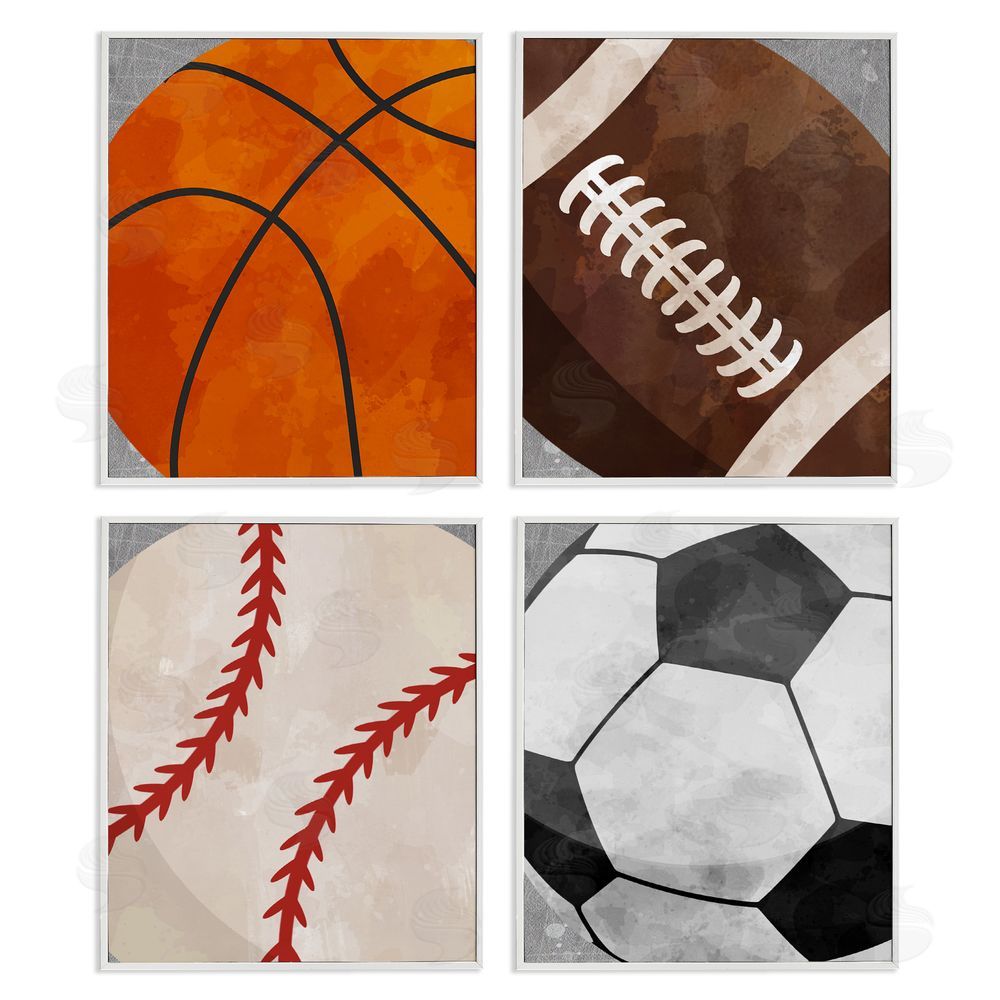 Christine Simpson Art Team Sports Bouncing Fun White Framed Giclee Wall Art Print