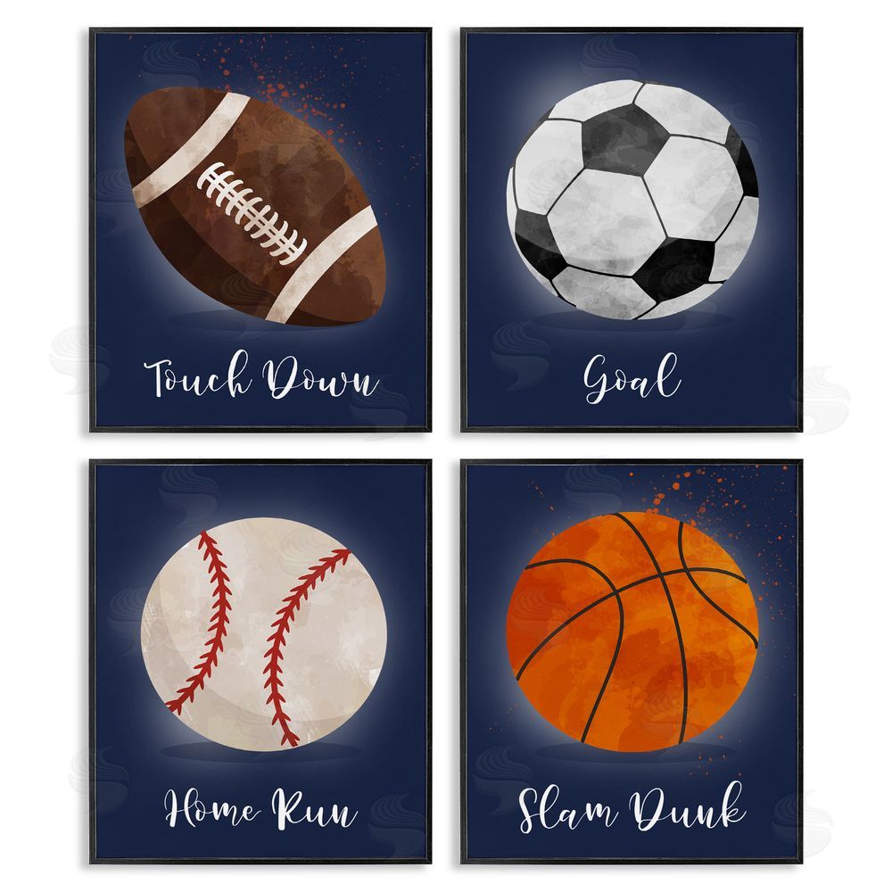 Christine Simpson Art Game On Sports Goals Black Framed Giclee Wall Art Print