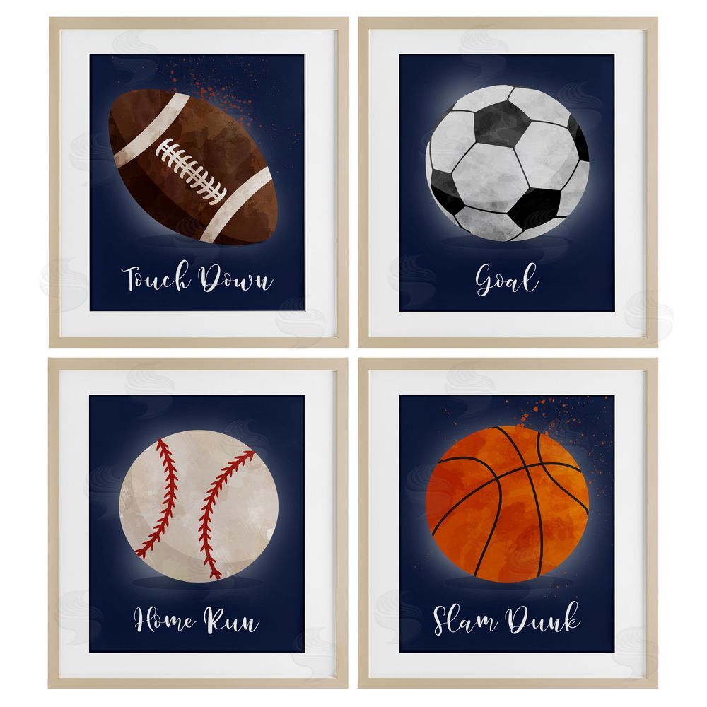 Christine Simpson Art Game On Sports Goals Birch Framed Print Under Glass with White Mat Wall Art