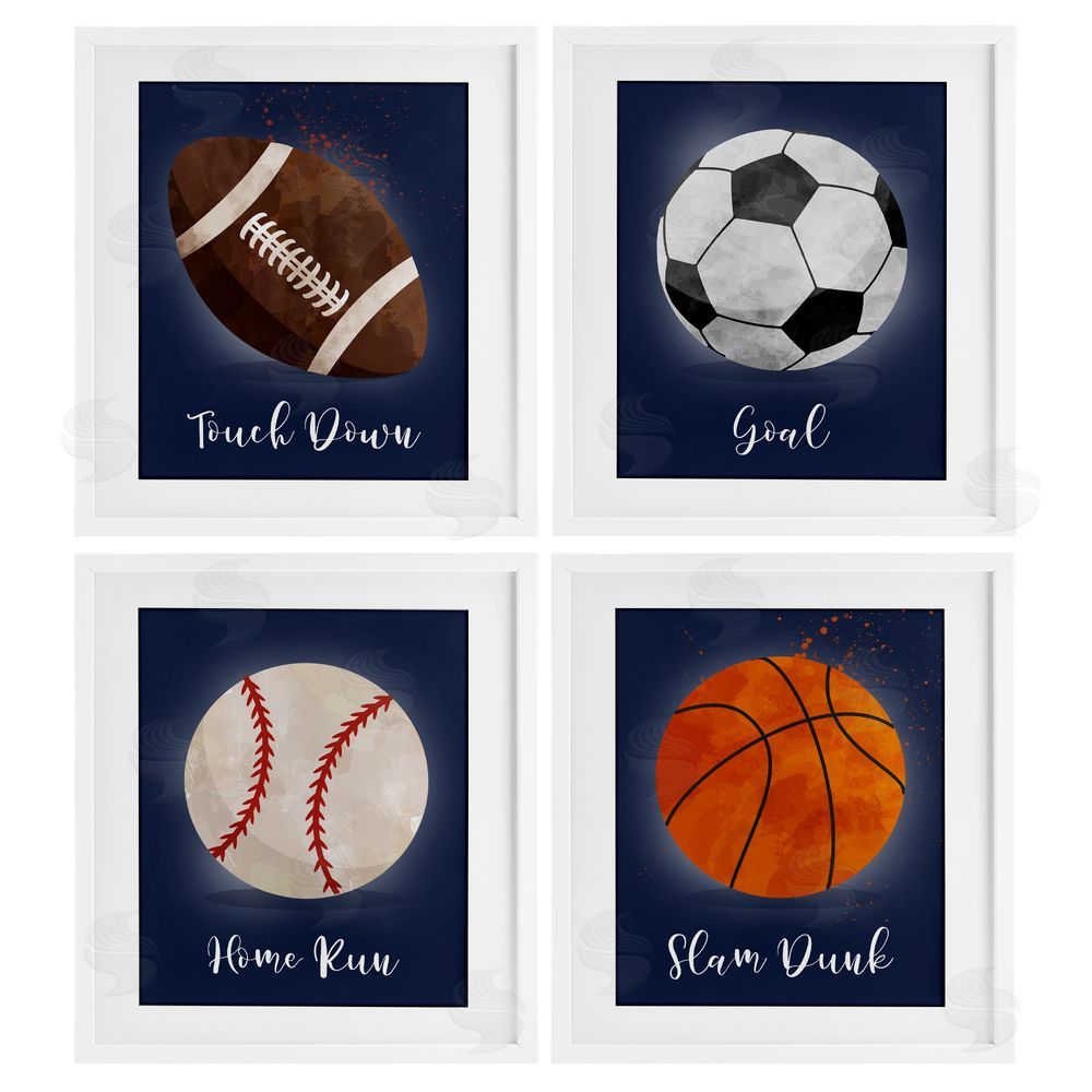 Christine Simpson Art Game On Sports Goals White Framed Print Under Glass with Mat Wall Art