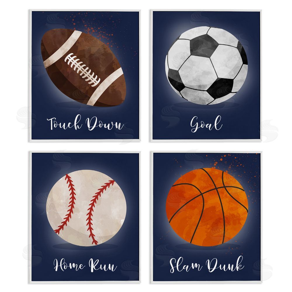 Christine Simpson Art Game On Sports Goals White Framed Giclee Wall Art Print