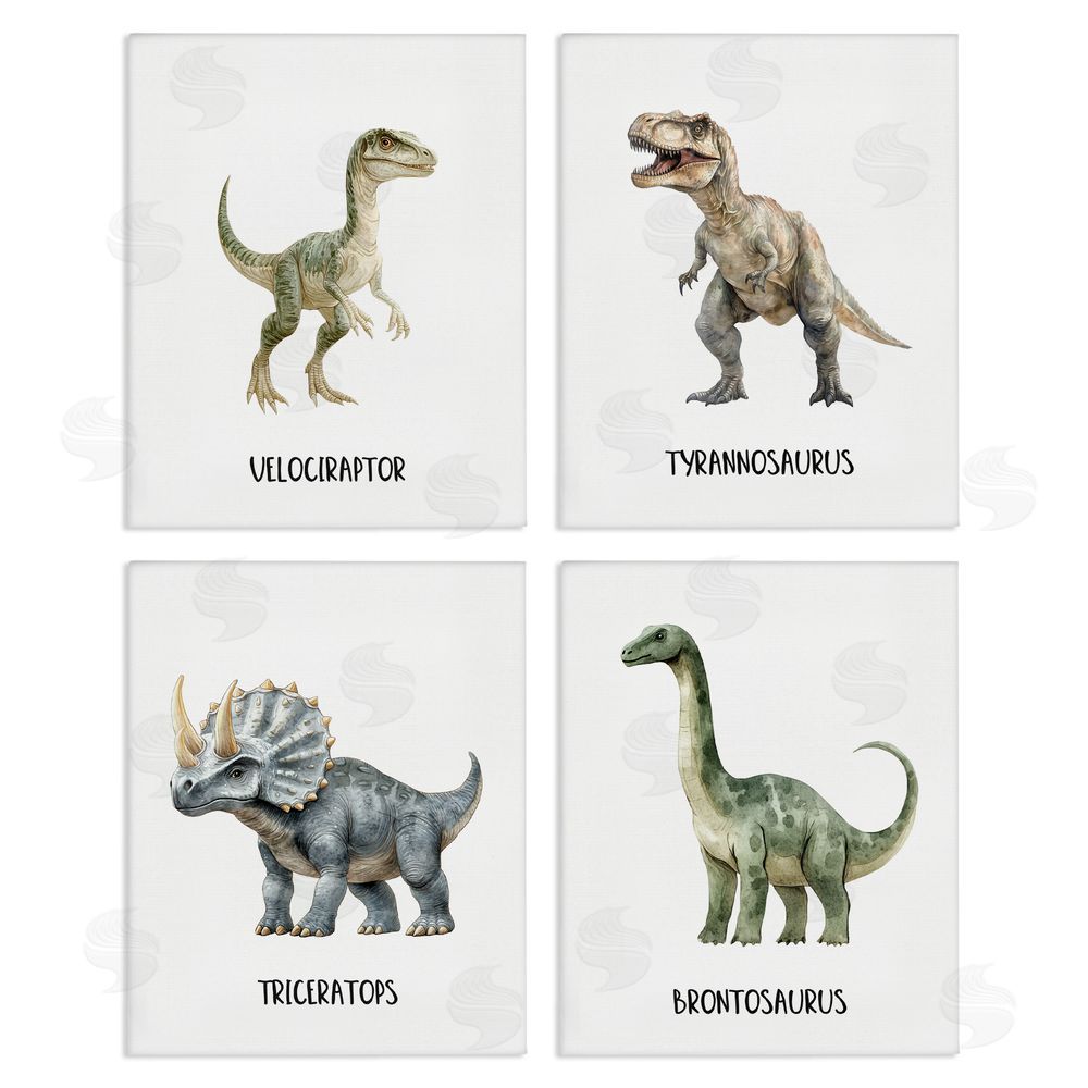 Christine Simpson Art Meet The Dinosaurs Canvas Wall Art Print