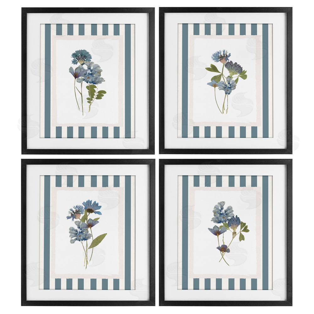 Val Rhodes Summer Memory Florals Black Framed Print Under Glass Wall Art