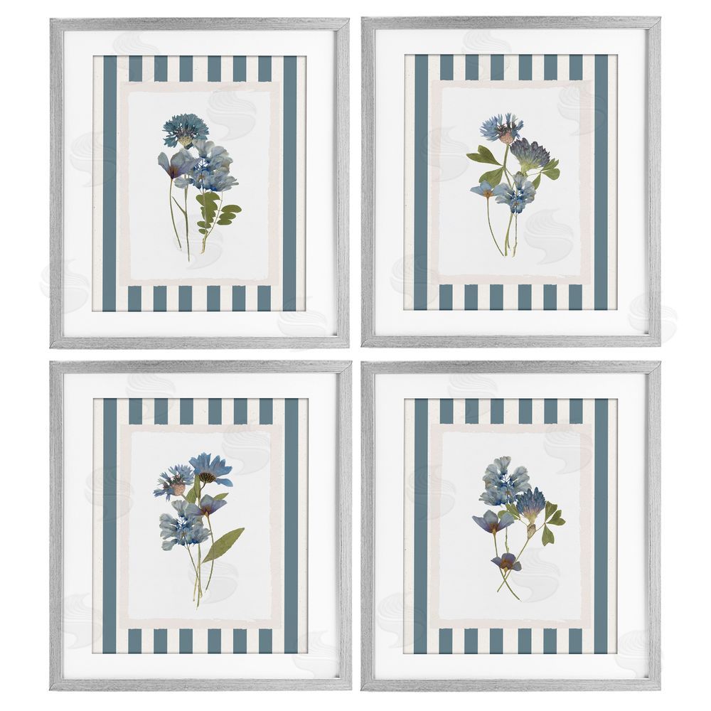 Val Rhodes Summer Memory Florals Gray Framed Print Under Glass Wall Art