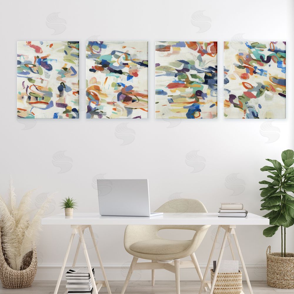 Lisa Ridgers Primary Hues Composition Stretched Canvas Wall Art Print in Room