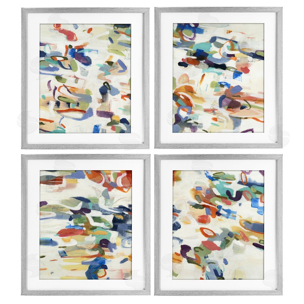Lisa Ridgers Primary Hues Composition Gray Framed Print Under Glass Wall Art