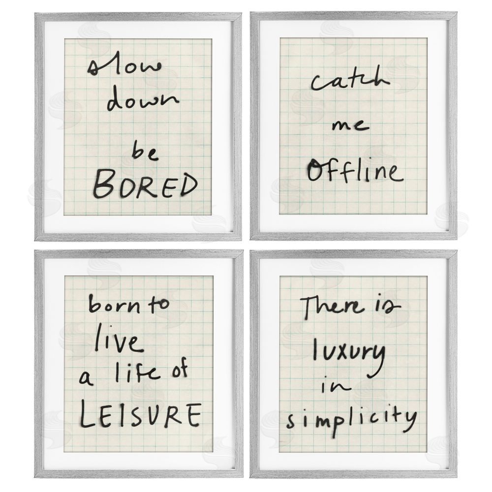 Victoria Barnes Bored Scrawl Sayings Gray Framed Print Under Glass Wall Art