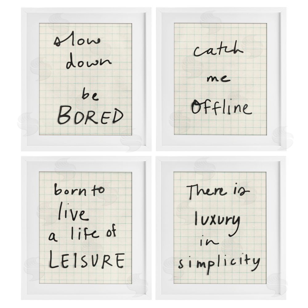 Victoria Barnes Bored Scrawl Sayings White Framed Print Under Glass Wall Art