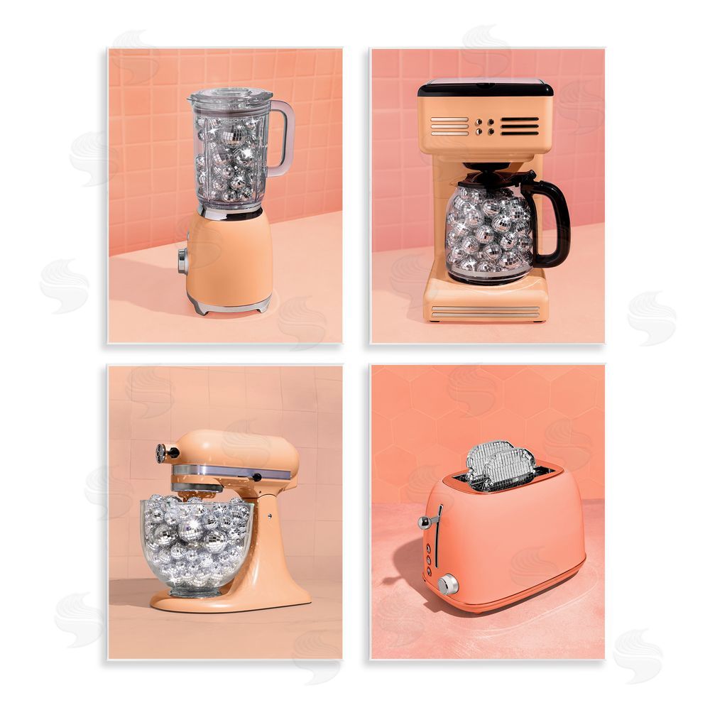 LISH Creative Disco Drink Blender over Orange Wall Plaque with Fixed Lithograph Print