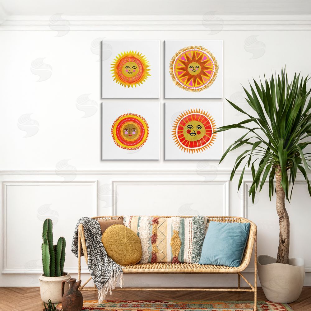 Katherine Herrell Studio Warm Happy Suns Stretched Canvas on Wall