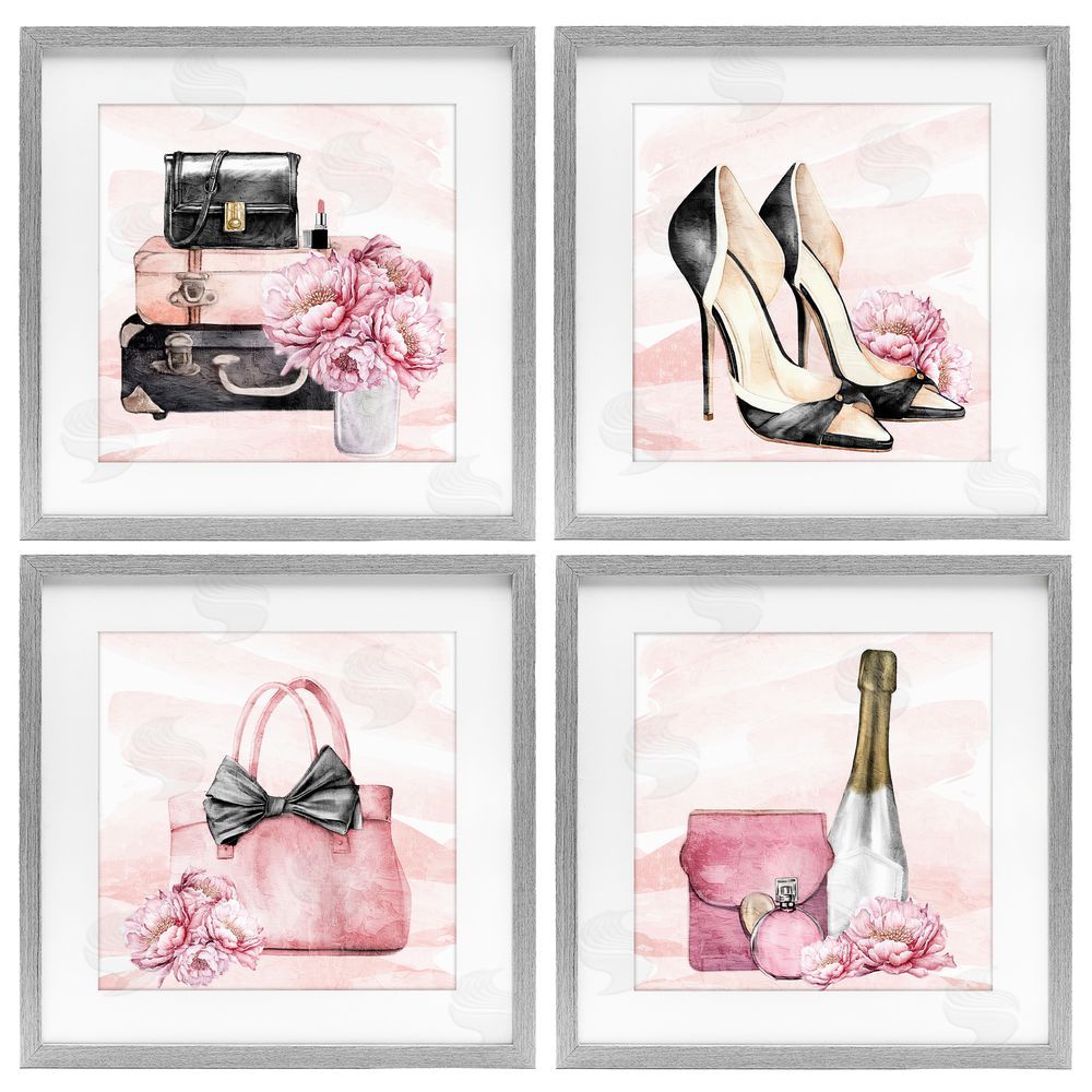 Kim Allen Glam Time Accessories Gray Framed Print Under Glass Wall Art