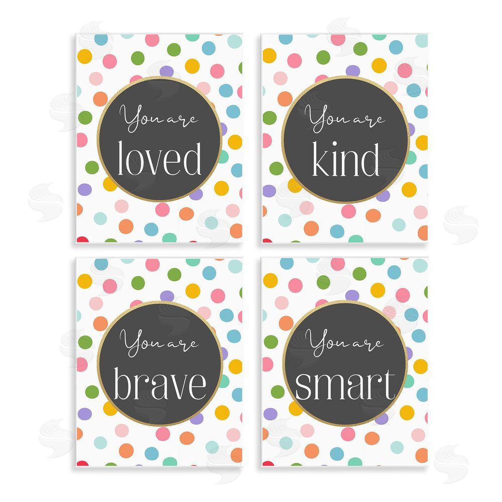 Christine Simpson Art Polka Dot Affirmations Wooden Wall Plaque Art Print