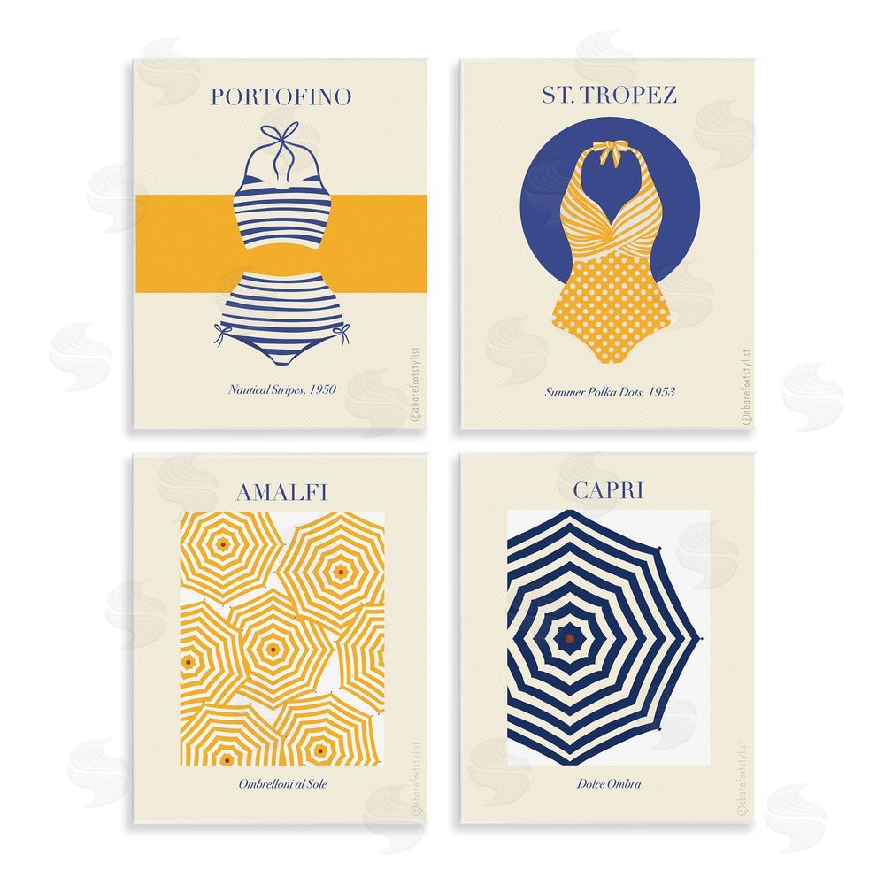 Sarah Donington Art Hustle LLC Retro Beach Vacation Elements Wall Plaque Printed Art
