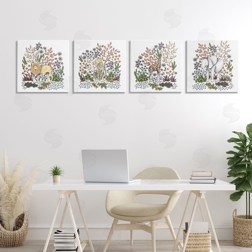 Cecilia Battaini Jungle Wildlife & Botanicals Stretched Canvas Wall Art Print in Room