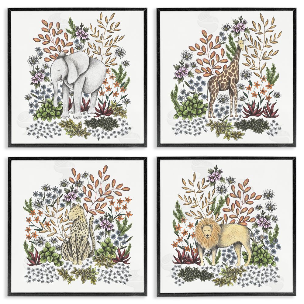 Cecilia Battaini Jungle Wildlife & Botanicals Black Framed Giclee Print Wall Art