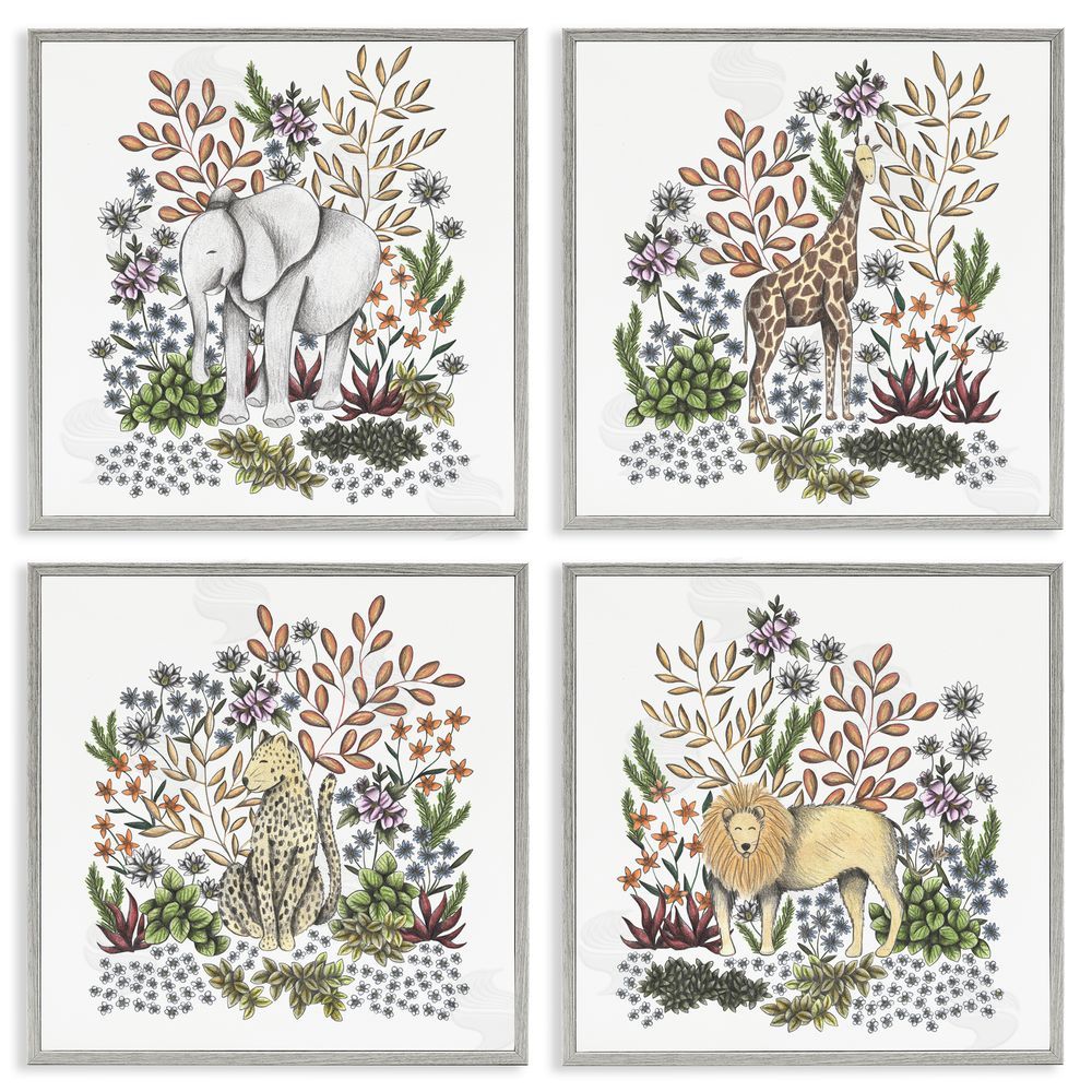 Cecilia Battaini Jungle Wildlife & Botanicals Gray Framed Giclee Print Wall Art