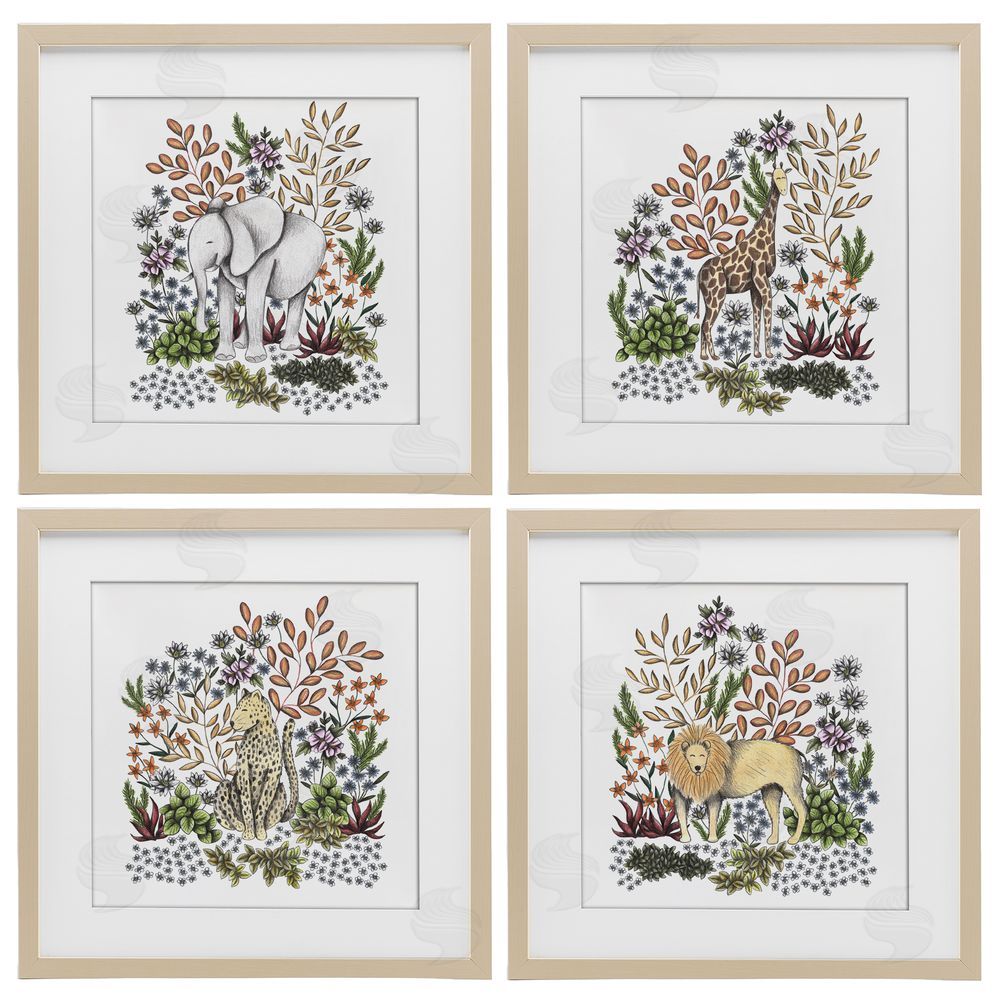 Cecilia Battaini Jungle Wildlife & Botanicals Brown Framed Print Under Glass Wall Art